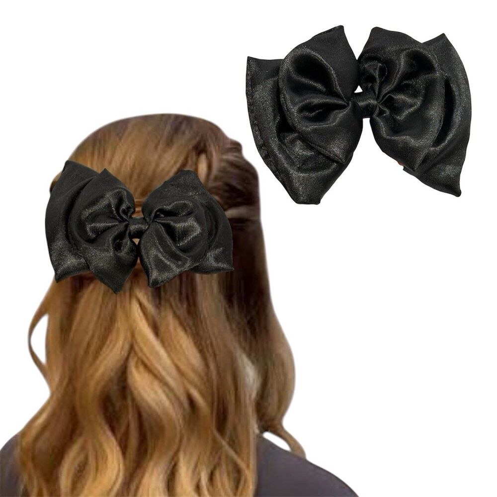 New Coquette black hair Satin bow for women and girls